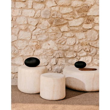 Kave Home Bijzettafel Drasi Outdoor Travertinlook Ø46cm