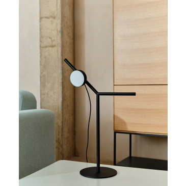 Kave Home Tafellamp Orey Zwart met Verstelbare Spot