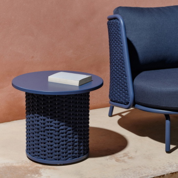Kave Home Bijzettafel Sedalis Outdoor Blauw Ø50cm