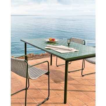 Kave Home Tuintafel Maurina Groene Tegels 223cm