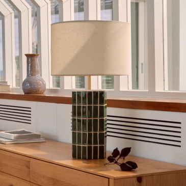 Kave Home Tafellamp Rue Groen/Ecru