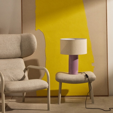 Kave Home Tafellamp Toneric Lila/Beige Ø40cm