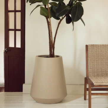 Kave Home Bloempot Calun Cement Beige Ø50cm