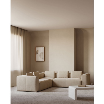 Kave Home Hoekbank 4-zits Blok Beige Ecru 290x290cm