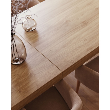 Kave Home Uitschuifbare Tafel Briva Eikenfineer Naturel 200 (280)x100cm