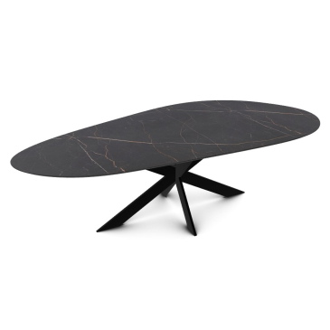 Eettafel Sivo Slipper Urban Zwart HPL 240x105cm - Giga Meubel