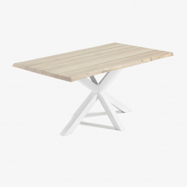 Kave Home Eettafel Argo Eikenfineer Whitewash/Wit 160cm