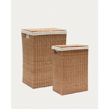 Kave Home Mand Indali Rotan Set Van 2 43x27cm/50x32cm