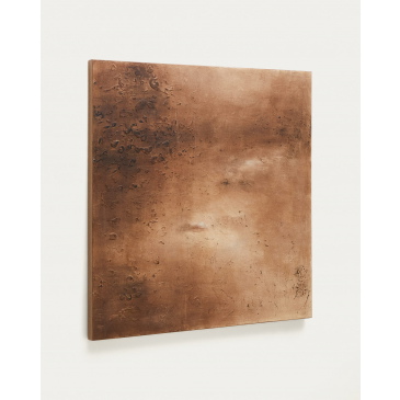 Kave Home Abstract Canvas Sabira Geoxideerd Koper 100x100cm