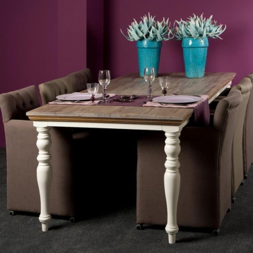 Tower Living Eetkamertafel Fleur Chique 180cm Wit