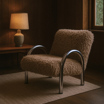 DÉJA Fauteuil Mandal Taupe/Chrome