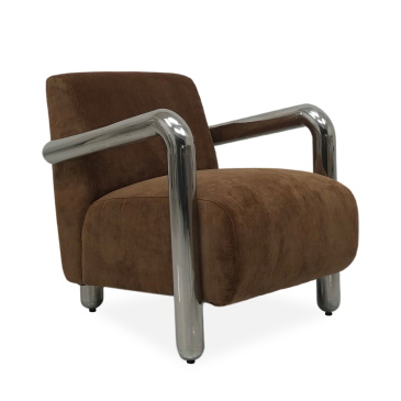 DÉJA Fauteuil Tolga Bruin/Chrome
