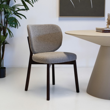 DÉJA Eetkamerstoel Nobu Taupe/Walnoot Eiken