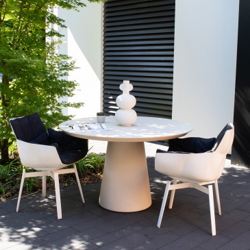 DÉJA Tuintafel Grabo Beige Rond 120cm