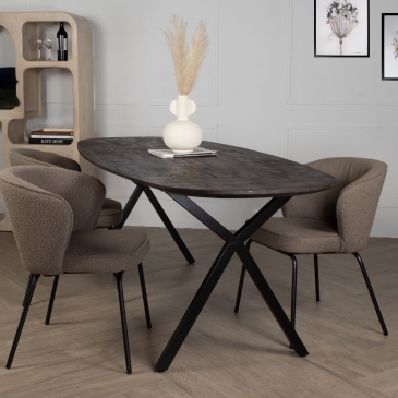 Eettafel Genève Bruin Ovaal 240cm - Giga Meubel