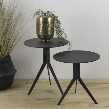 Spinder Design Bijzettafel Daley Low Zwart Ø40cm