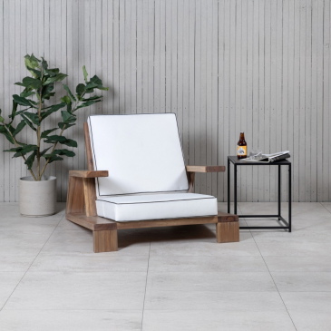 Fjôrd Fauteuil Daria Wire Brushed/Off White Kussen