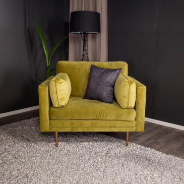 Fjôrd Fauteuil Boom Velvet Groen & Gouden Onderstel