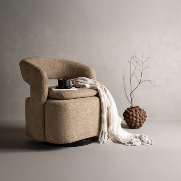 Fjôrd Fauteuil Laurel Zwart/Bruin Boucle