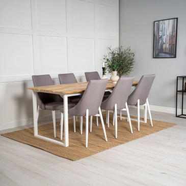 Fjôrd Eettafel Cirebon Naturel/Wit Teakhout 200cm