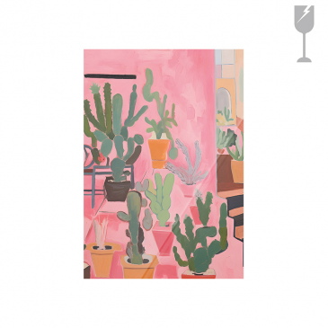 Urban Cotton Glasschilderij Cactus Party 40x60cm