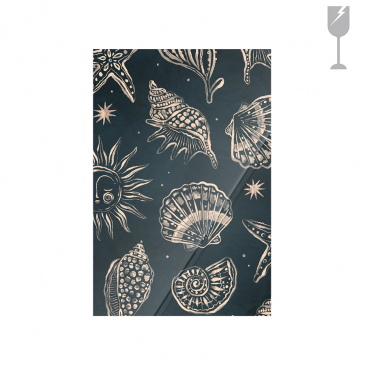 Urban Cotton Glasschilderij Seashells Midnight 40x60cm