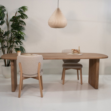 Eettafel Gin Naturel Deens Ovaal 200cm - Giga Meubel
