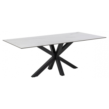 Eettafel Axel Rechthoek Keramiek Wit 200cm - Giga Living