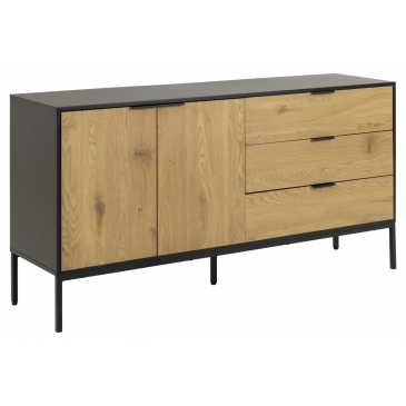 Dressoir Bronx MDF Zwart 160cm - Giga Living