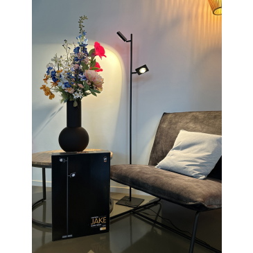 Vloerlamp Jake 2-Lichts Zwart - Giga Meubel