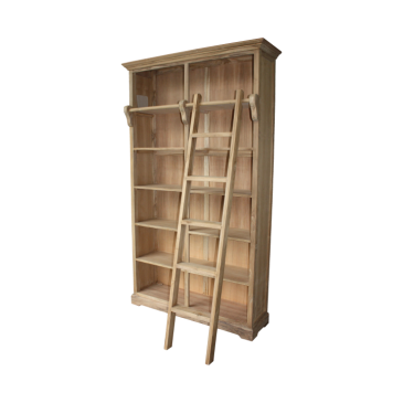 HSM Collection Boekenkast Met Trap Naturel Teak