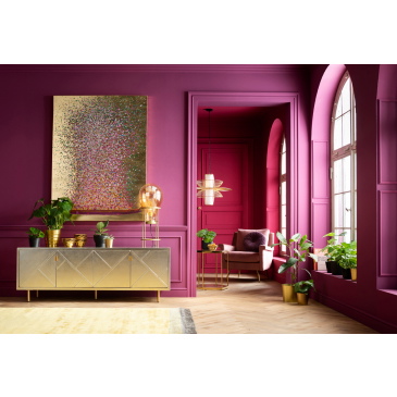 Kare Design Schilderij Flower Boat Goud/Roze 120x160cm