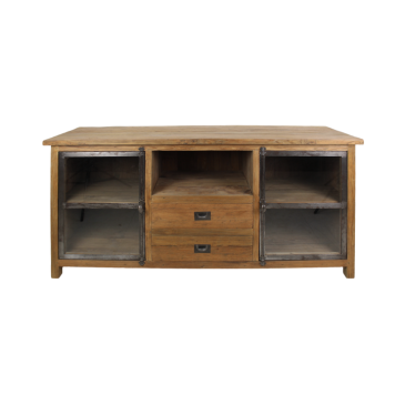 HSM Collection Tvmeubel Hunter 160cm Naturel/Zwart Teak/Metaal