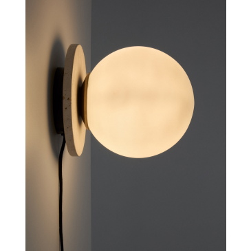 Kave Home Wandlamp Malachi Van Glas En Travertin 