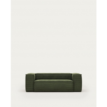 Kave Home 2-zitsbank Blok Groen Ribstof 210cm