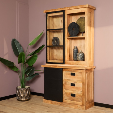 StarFurn Vitrinekast Nashville Mangohout 120cm