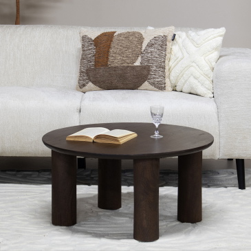 Salontafel Misao Donkerbruin Ø75cm - Giga Meubel