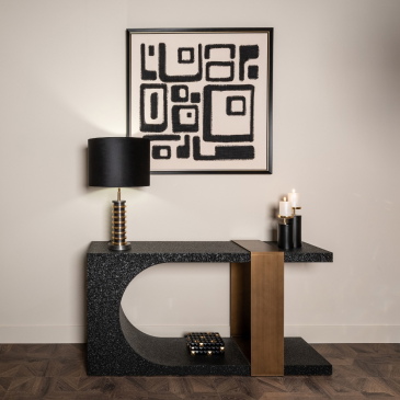 Richmond Sidetable Bazel Zwart/Goud 150cm