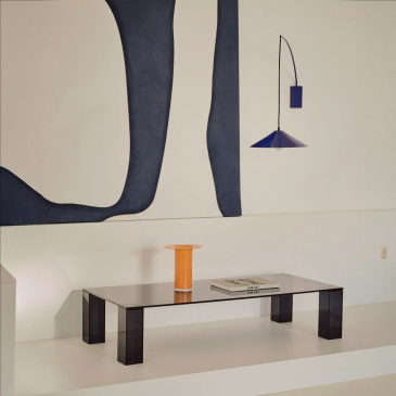 Kave Home Salontafel Adularia Glas Donkergrijs 140cm