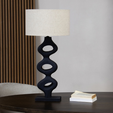 Tafellamp Savio Zwart 80cm - Giga Meubel