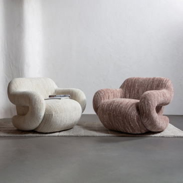 Woood Fauteuil Folke Chenille Naturel Melange