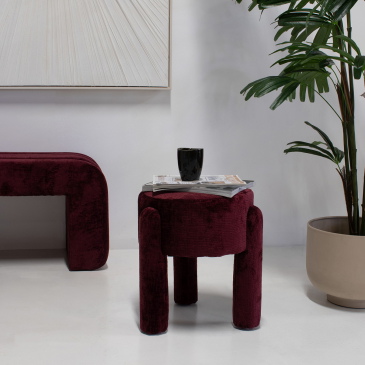 Poef Yara Burgundy - Giga Meubel
