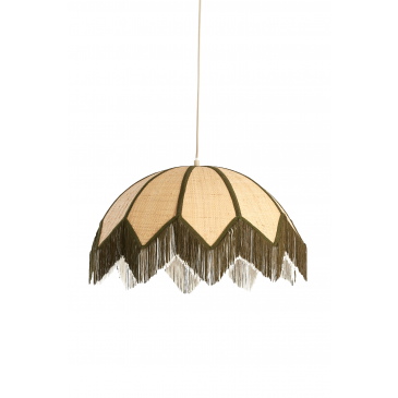 Light & Living Hanglamp Sulina Raffia Naturel/Groen Ø55cm