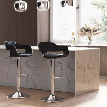 Kare Design Barkruk Costa Zwart/Chrome
