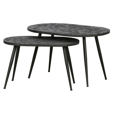 BePureHome Bijzettafels Antique Goud Ovaal - Set van 2