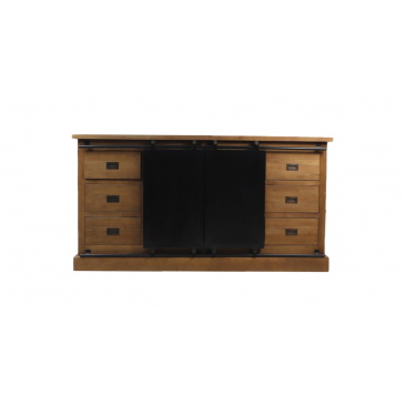 HSM Collection Dressoir Blackburn Teak/Metaal Naturel 180cm