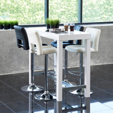 Barkruk Wistad Zwart/Zilver Pu - Giga Living