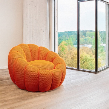 Kare Design Draaifauteuil Peppo Bloom Oranje