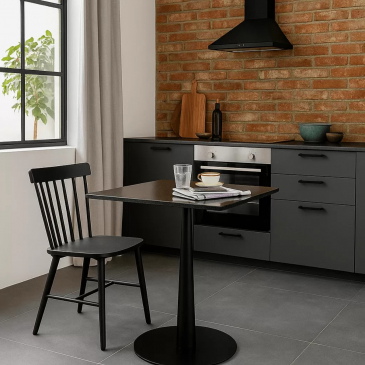 Kare Design Bistrotafel Capri Zwart 70x70cm