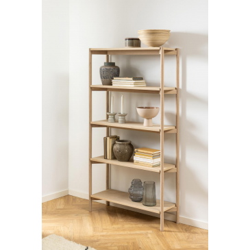 Boekenkast Ronna Eikenfineer Wit 160cm - Giga Living
